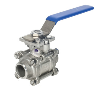 Кран шаровой 1/2" регулирующий AISI316 сварка ANSI V-port 30° с рукояткой фото 1