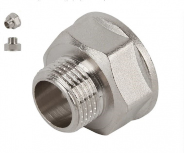 Переходник 3/4"x1/2" ВР-НР никелированная латунь фото 1