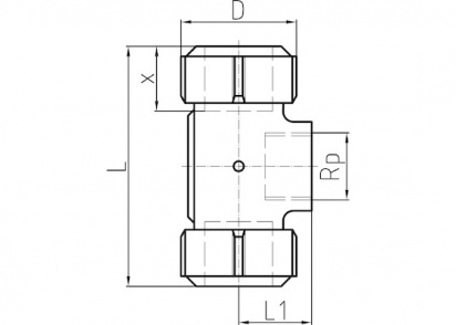 Тройник 90° переходной GF чугун оцинк./NBR, 3/4" - резьба Rp3/4” фото 3