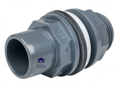 Коннектор для емкостей +GF+PVC-U/EPDM, регулируемый d32-40  фото 1